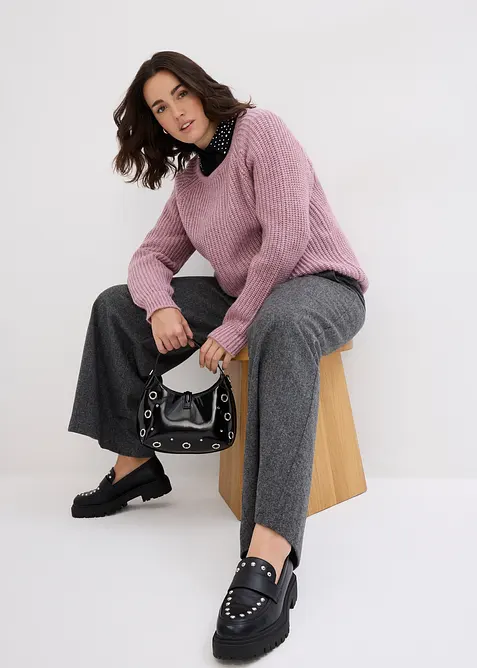 Maglione in filato grosso con fili glitterati, bonprix