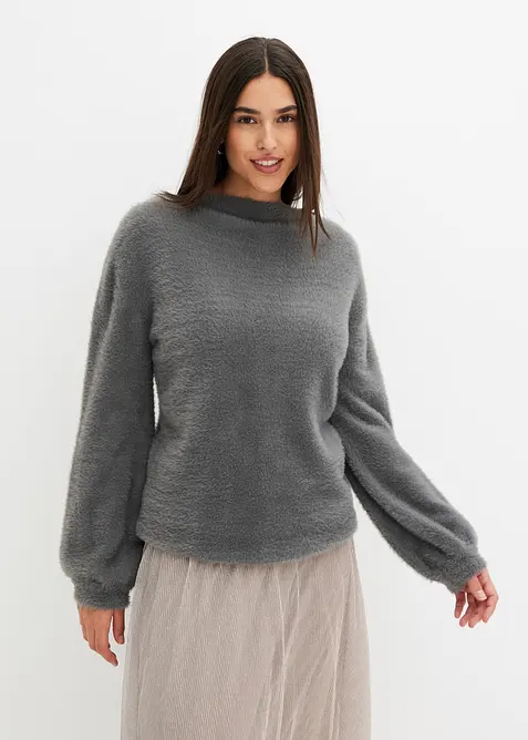 Maglione oversize con scollatura profonda al dorso, bonprix