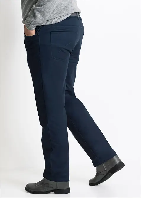 Pantaloni termici elasticizzati con fodera in flanella straight, regular fit, bonprix