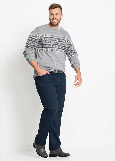 Pantaloni termici elasticizzati con fodera in flanella straight, regular fit, bonprix