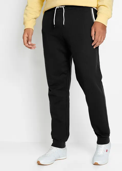 Pantaloni da jogging con dettagli a contrasto in puro cotone, bonprix