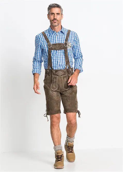 Pantaloni corti bavaresi in pelle, regular fit, bonprix