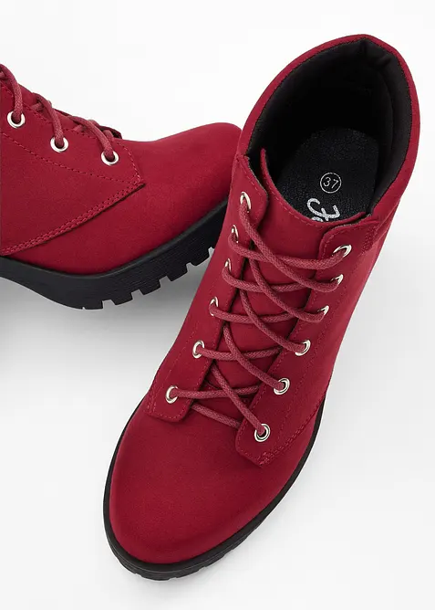 Stivaletti stringati con tacco a blocco, bonprix