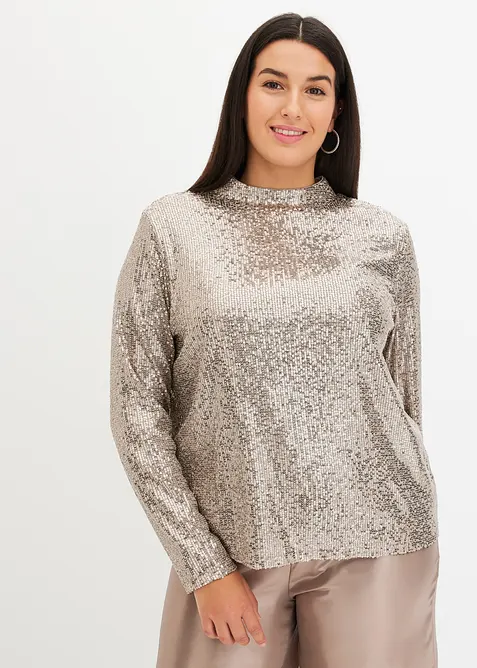 Blusa con paillettes, bonprix