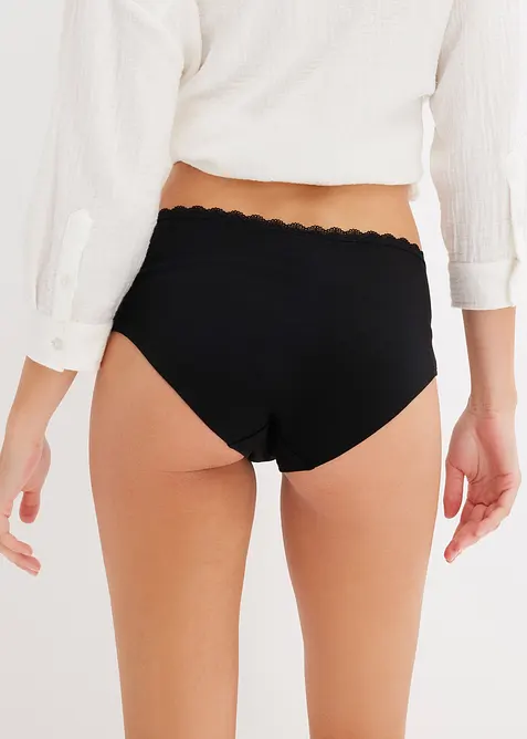 Panty pr&eacute;maman con cotone biologico e pizzo (pacco da 3), bonprix