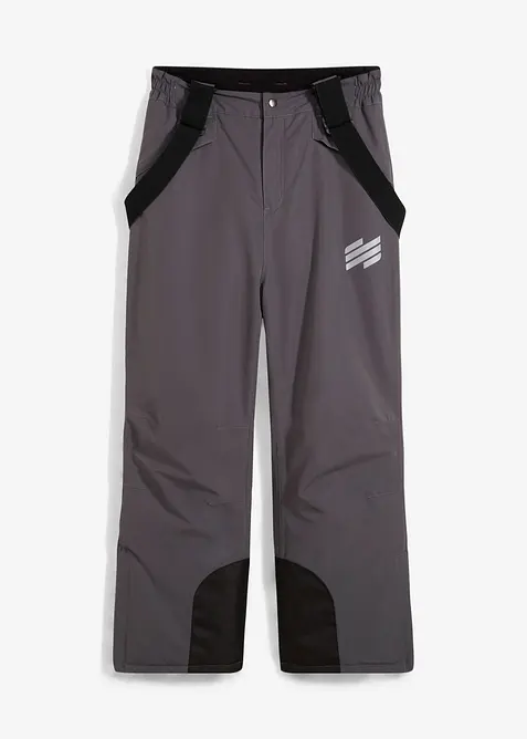 Pantaloni funzionali impermeabili con bretelle e fodera calda, bonprix