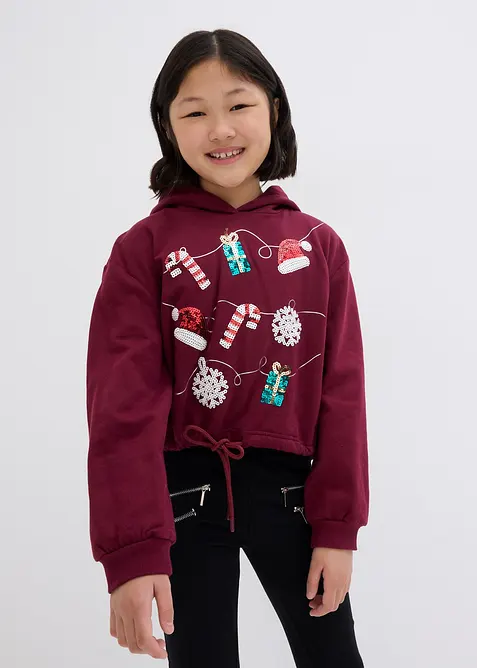 Felpa con cappuccio in puro cotone biologico, bonprix