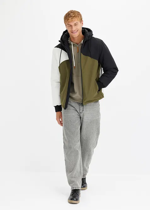Giacca invernale con cappuccio in color blocking, bonprix