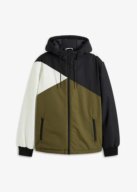 Giacca invernale con cappuccio in color blocking, bonprix