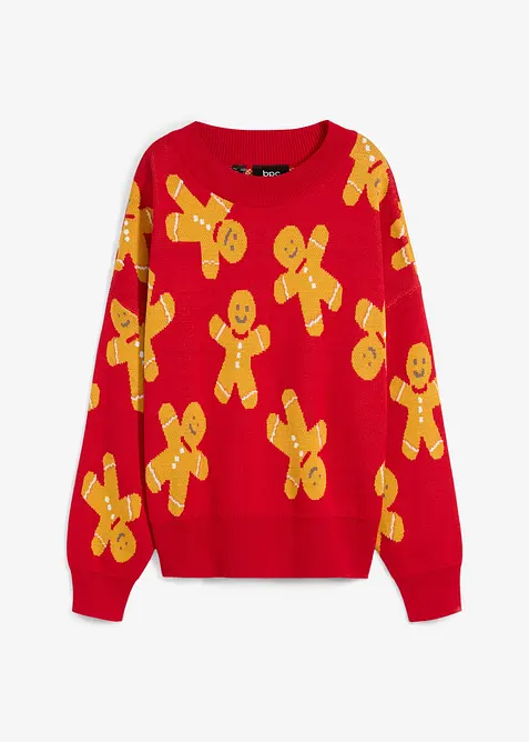 Maglione girocollo oversize in filato fine, bonprix