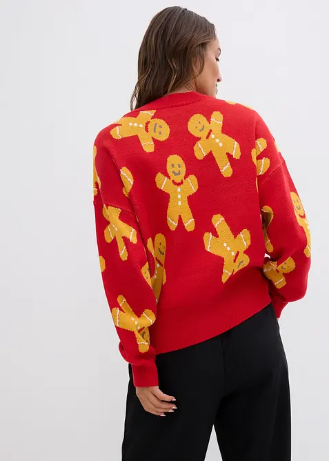 Maglione girocollo oversize in filato fine, bonprix