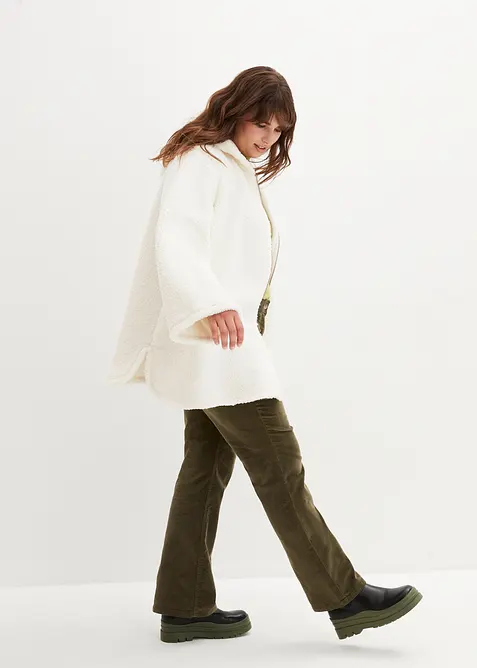 Giacca in pile teddy con spacchi laterali, bonprix