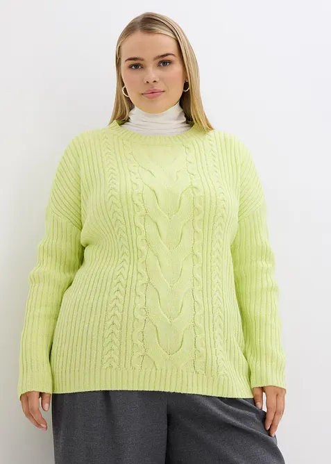 Maglione a trecce oversize, bonprix