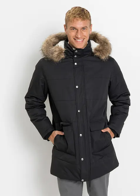 Parka invernale con fodera teddy e cappuccio staccabile, bonprix