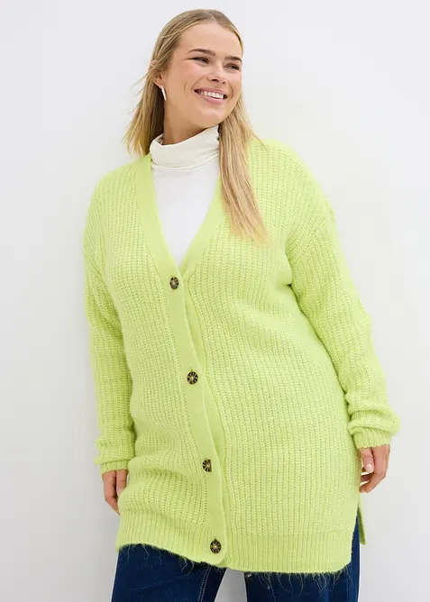 Cardigan in filato grosso di misto lana morbido, bonprix