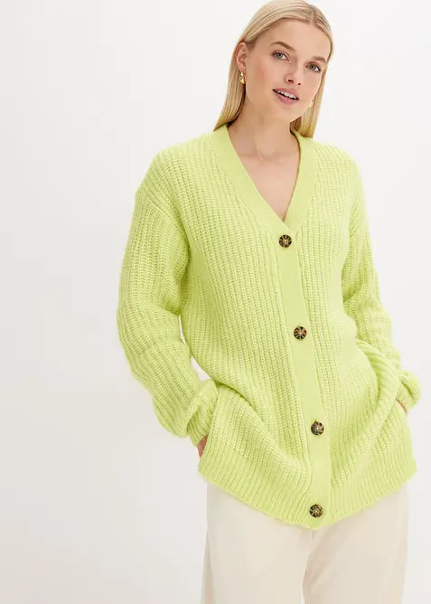 Cardigan in filato grosso di misto lana morbido, bonprix