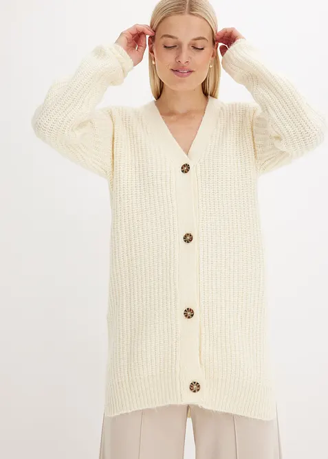 Cardigan in filato grosso di misto lana morbido, bonprix