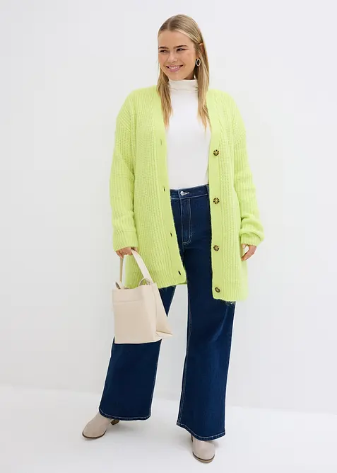 Cardigan in filato grosso di misto lana morbido, bonprix