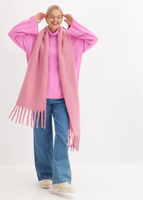 Maglione a coste a collo alto, bonprix