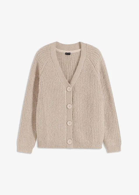 Cardigan a coste in filato grosso, bonprix