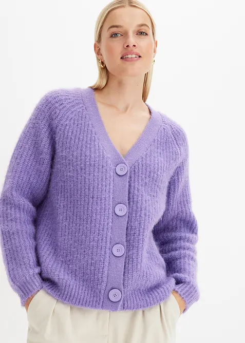 Cardigan a coste in filato grosso, bonprix