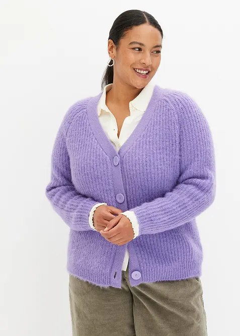 Cardigan a coste in filato grosso, bonprix