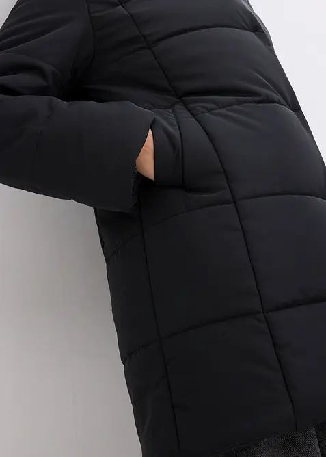 Giacca trapuntata con inserto in pelliccia sintetica, bonprix