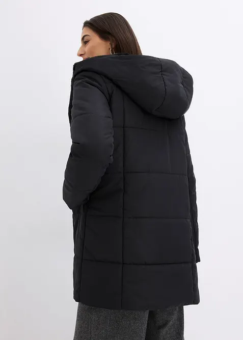 Giacca trapuntata con inserto in pelliccia sintetica, bonprix