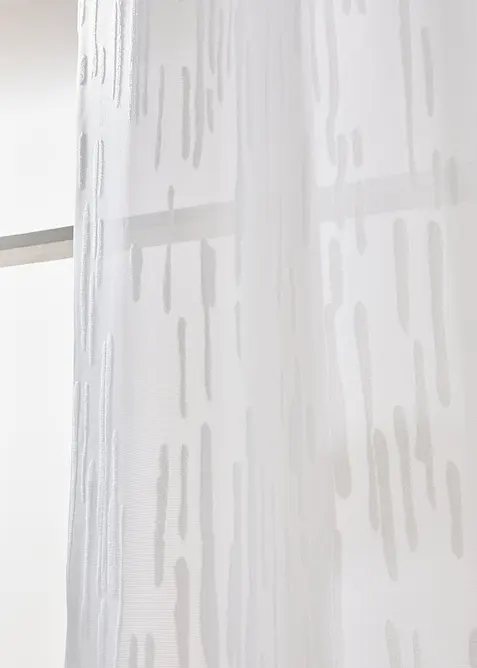 Tenda trasparente jacquard in tinta unita (pacco da 1), bonprix