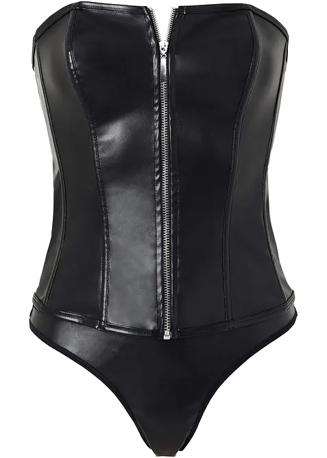 Corsetto e perizoma in similpelle (set 2 pezzi), bonprix