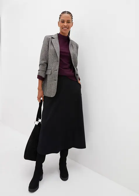 Gonna midi in misto viscosa, bonprix