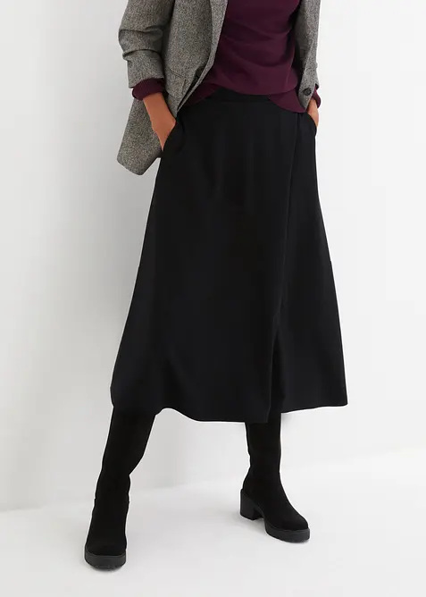 Gonna midi in misto viscosa, bonprix