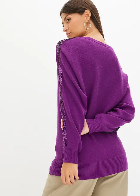 Maglione in filato fine con paillettes, bonprix