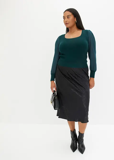 Maglione in filato fine di misto viscosa morbido, bonprix