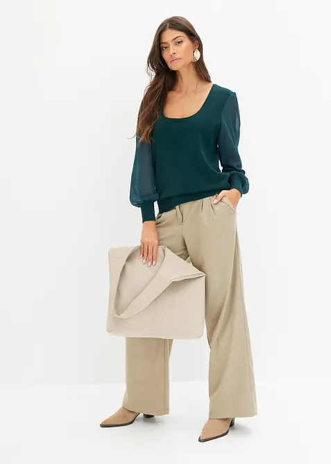 Maglione in filato fine di misto viscosa morbido, bonprix