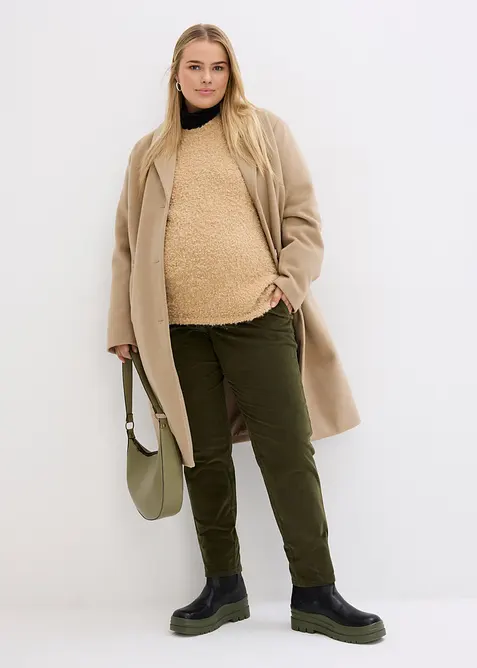 Pantaloni morbidi in velluto a coste di misto cotone biologico, loose fit, bonprix