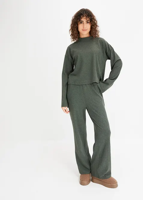 Tuta loungewear oversize a coste, bonprix