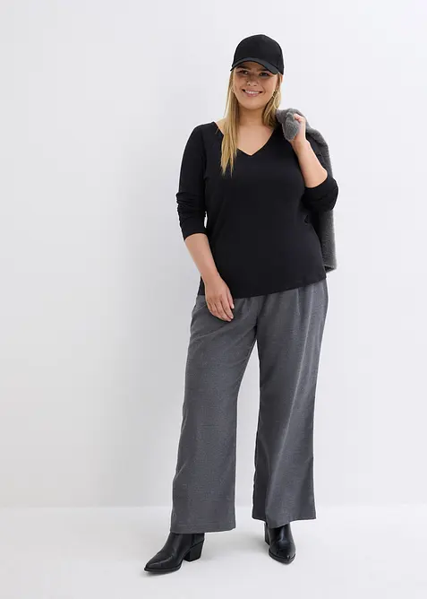 Maglia a maniche lunghe aderente (pacco da 2), bonprix