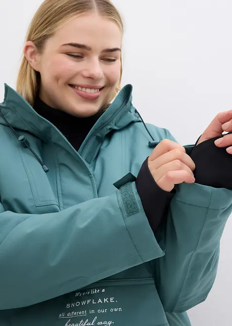 Giacca tecnica da sci da infilare con fodera in pile, impermeabile, bonprix