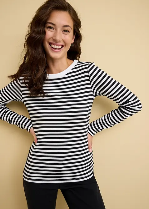 Maglia a maniche lunghe in puro cotone biologico, bonprix