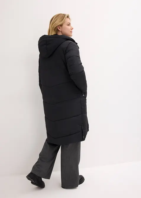 Giubbotto trapuntato con fodera teddy al cappuccio, bonprix