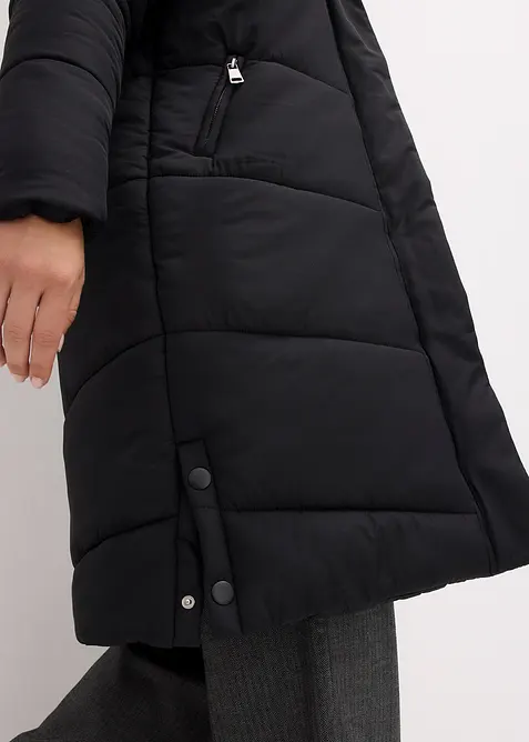 Giubbotto trapuntato con fodera teddy al cappuccio, bonprix