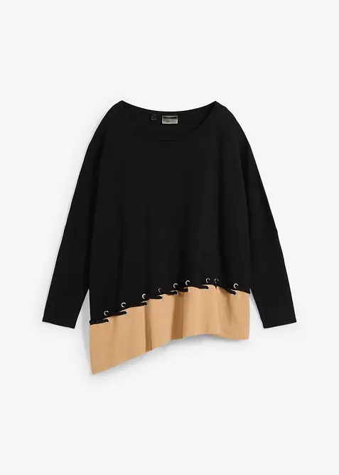 Maglione poncho in filato fine, bonprix