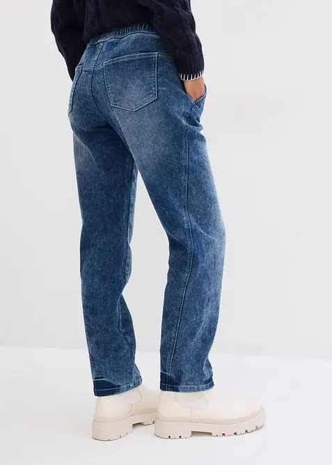Jeans boyfriend termici, vita media, bonprix