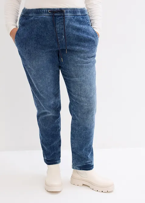 Jeans boyfriend termici, vita media, bonprix