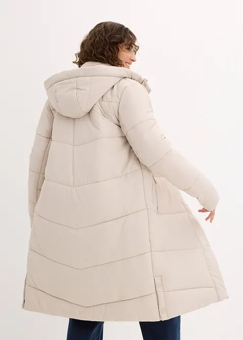 Giubbotto trapuntato con fodera teddy al cappuccio, bonprix