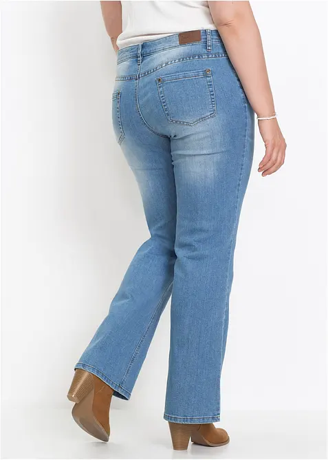 Jeans bootcut elasticizzati comfort, vita media, bonprix