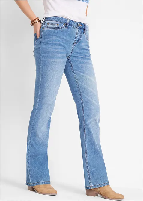 Jeans bootcut elasticizzati comfort, vita media, bonprix