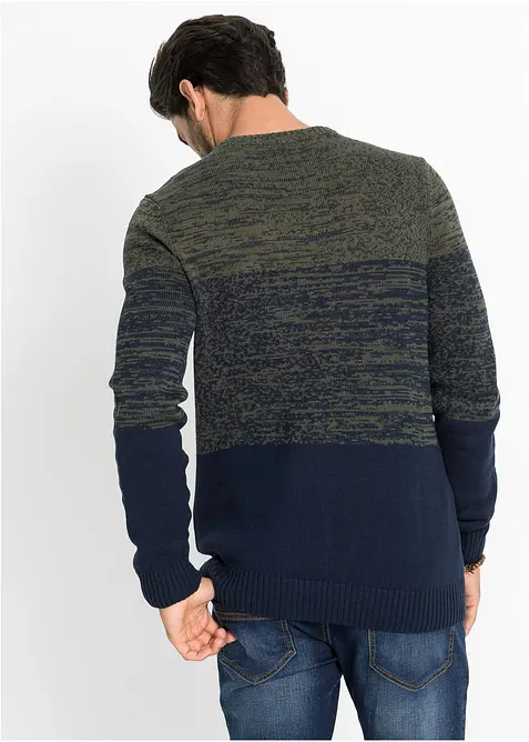 Maglione con taglio comfort in filato fine di misto cotone morbido, bonprix