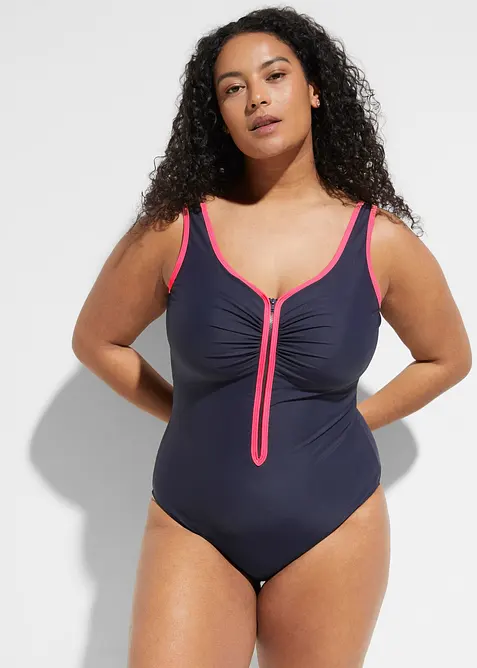 Costume intero con cerniera e effetto modellante leggero, bonprix